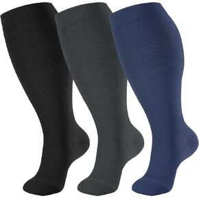 bropite Halloween Plus Size Compression Socks Wide Calf for Women & Men 20-30 mmhg-Extra Wide Calf Knee High Support Socks for Medical, Running,Nursing,Athletic