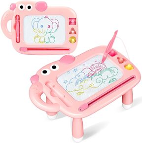 Toddler Girl Toys Age 1-2, Magnetic Drawing Board, Magna Board Doodle for Kids Etch Sketch, Baby Early Learning Toys for 1 2 3 Year Old Girls, First Birthday Easter Gifts for Girls Kids(Pink)