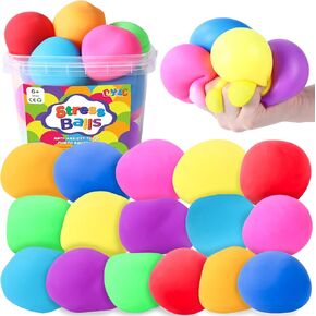 16pcs Stress Balls Toys 2.36 inches Slow Rising Squishy Sensory Balls for Adults Stress Relief Squeeze Stretch Fidget Balls for Kids Party Favor Goodie Bag Stuffers