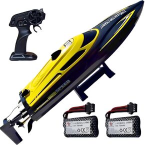 Remote Control Boat for Adults and Kids,20 MPH Speed Fast RC 4 Channel 2.4 GHZ Race Boat, Water Toy with Two Batteries