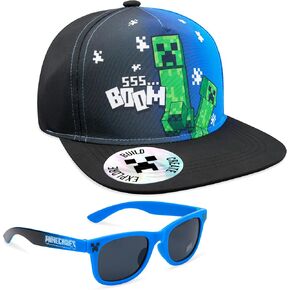 Minecraft Baseball Cap and Kids Sunglasses Set, Adjustable Boys Hat 100% UV Protection Kids Sunglasses - Gamer Gifts in Kuwait