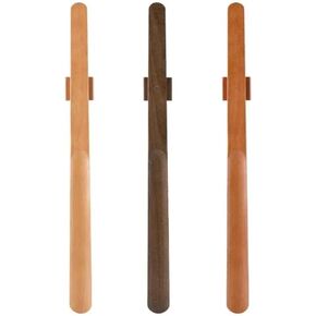 Omana 3 Pcs Long Wooden Shoe Horn 55cm Magnetic Base Slim Smooth Beach Handle Shoehorn Shoe Spoon Tongue Easy Telescopic Support Lazy Helper, Brown, L