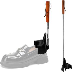 30" Shoe Horn Long Handle for Seniors, Retractable Extra Long Shoe Horns Shoe Funnel, No Bending Over