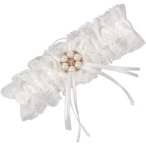 LOWOSAIOR Wedding Garters for Women White Lace Bride Garter for Girl Wedding Garter Large Size