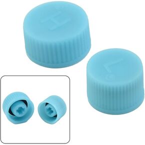 2Pcs Blue Replacement Valve Caps,for Car Air Conditioning, Leakproof R134a AC System Charging Port Caps (High and Low Pressure) Valves, Automotive Replacement Air Conditioning Valves,Air Conditioning