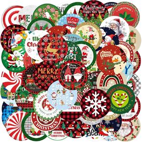 Harloon 120 Pcs Christmas Cardstock Cutouts 3 Inch Round Cutouts with 60 Styles Colorful Bulletin Board Decorations Table Dots for DIY Crafting Retailers Supermarkets School Events Gifts