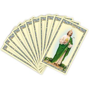 Saint Jude Religious Holy Card- Cardstock Card with Prayer to St Jude on the back (10 pack)