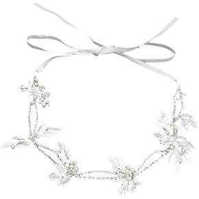 The Crafty Owl Flowers/Pearl Garland Leaf Bridal Wedding/Sweet Sixteen/Flower Girl/Quinceanera Crown Headdress (Gold Baroque Pearls & Flowers Garland)
