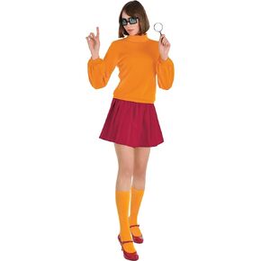 Party City Velma Costume for Women - Scooby-Doo Costume Includes Shirt, Miniskirt, Socks, Glasses, & Magnifying Glass