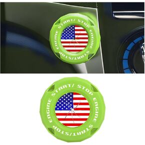 Mandark Car Push Start Button Cover, American Flag Design Vehicle Engine One Start Stop Knob Protector, Anti-Scratch Automotive Ignition Switch Decor Sticker, Universal for SUV, Truck, RV（Black）