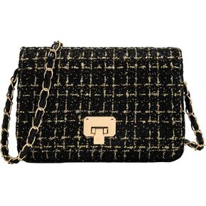 Small Quilted Shoulder Bag for Women Mini Clutch Purses Handbag Evening Bag Trendy Cross body Bags, with Chain Strap