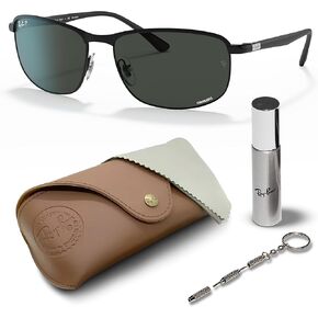 Ray-Ban RB3671CH CHROMANCE Polarized Sunglasses With Eyewear Kit Bundle - Adjustable Nose Pads - Ideal Formal and Casual Wear Square Sunglasses