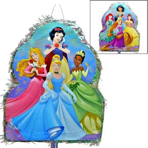 Party City Pull String Paper Pinata, Disney Princess - 17.5in Wide x 3in Deep x 21.25in Tall - Cardstock & Tissue Paper Pinata Party Supplies - Birthday Party Game Decorations for Boys & Girls