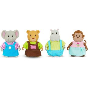 Li'l Woodzeez – Bogglesby Alligator Family – Set of 4 Collectible Posable Alligator Figures with Storybook – Pretend Play Doll Figures – Gift Toy for Kids Age 3+