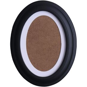 rosenice 7 Inch Picture Frame Oval Wood Wall Photo Frame Hanging Decoration with Seamless Nail and Nail for Kids Room Bedroom Living Room Home Decoration Black