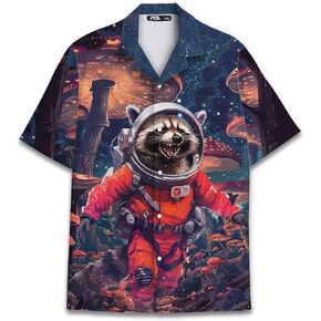 Casual Neon Hawaiian Shirt for Men Vintage Basic Mens Hawaiian Shirts Short Sleeve Button Down Shirt Men