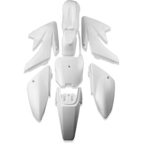 CLEO Plastic Fender Fairing Body Work Kit Set，Plastic Body Fender Kit 7 piece for CRF70 Chinese Mini Dirt Bikes (white)