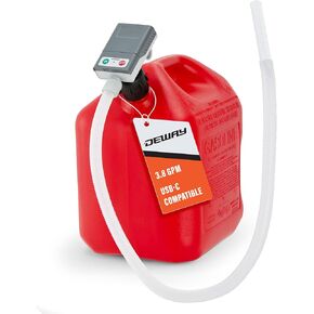 Ultra Fast Gas Can Fuel Transfer Pump, USB or Battery Powered, With Hand Trigger Nozzle, Long 51" Rubber Hose, 3.8 GPM Flow Rate, 3 Can Adapters for Gasoline, Kerosene, Diesel & Non-Potable Water