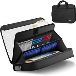 Noiposi Fireproof Document Bag with Lock,Waterproof and Fireproof Bag with 13 Pocket Accordion File Organizer,Fireproof Safe Storage Case Holder for Important Document,File Money and Passport