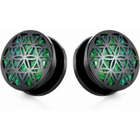 PUNKYOUTH 2PCS 8mm-25mm Stainless Steel Ear Gauges Screwed Flesh Tunnels Stretcher Piercing Jewelry for Women