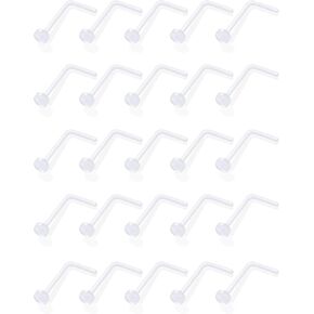 Clear Plastic Silicone Nose Rings Studs Piercings Jewelry Retainer Spacers for Women Men Surgery Work 18g Hypoallergenic Nostril Aretes Para La Nariz