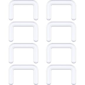 Clear Septum Retainer Piercing - Clear Septum Ring Spacer Jewelry - Plastic Septum Ring U-shape Staple Invisible Nose Piercings Hidden Retainers For Surgery, Work (8pcs pack)