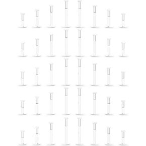 Kridzisw 16G Clear Earrings for Sports Clear Nose Studs Piercing Retainers Flat Push Top 2mm Bioflex Lip Rings Labret Retainer for Women Men 6mm 8mm 10mm 12mm Bar Length