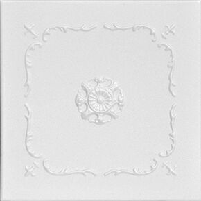A La Maison Ceilings R43 Bourbon Street Foam Glue-up Ceiling Tile (21.6 sq. ft./Case), Pack of 8, Plain White