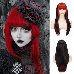 Long Purple Wigs for Women Colorful Wigs Rainbow Wigs Colorful Wigs Middle Part Wig for Halloween Costume Wig
