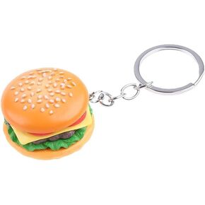 Hamburger Simulation Cheeseburger Pendant Key Chain Key Ring Pendant Hamburger Handmade Jewelry for Hanging on Bag Key Women's Novelty Keychains Accessories, Car Keychain, Bobs Burgers Keychai