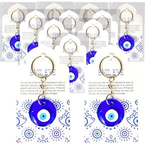 24 Sets Blue Evil Eyes Keychains Birthday Party Favors Turkish Good Luck Charms Gifts Bulk Navy Witch Gifts with Gift Tags Bags for Women Welcome Back to School Gifts Bulk for Students