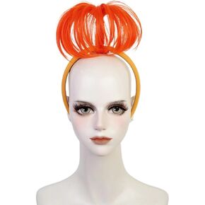 Anxiety Wig Orange Anxiety Headband Anxiety Costume Wig Short Curly Funny Cute Prop for Halloween Party