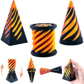 5Pcs Halloween Ghost Impossible Cone,Spiral Cone Fidget Toy Impossible Ghost Passthrough Sculpture,3D Printed Spiral Fidget Toys Ghost Figurine,Pass Through Ghost Fidget Toy for Home Office Desk