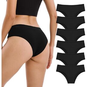 INNERSY Women's Underwear Cheeky Hipster Panties Breathable Cotton Panty 6-Pack