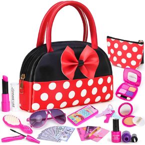 Play Purse for Little Girls, Toddler Purse Set 3 4 5 6 7 8 Year Old, Toy Purse for Girl, Purse for Pretend Play with Accessories, Play Purse for Toddlers, Kid Purses Age 4-6