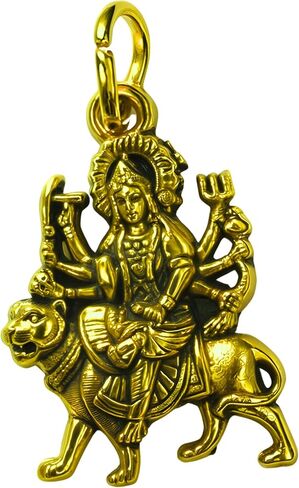 قلادة Maa Durga Devi الدينية بدون سلسلة مدلاة من النحاس باللون الذهبي، صغيرة in Saudi Arabia