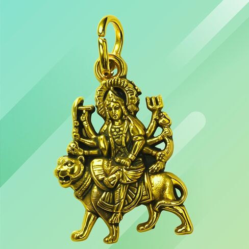 قلادة Maa Durga Devi الدينية بدون سلسلة مدلاة من النحاس باللون الذهبي، صغيرة in Saudi Arabia