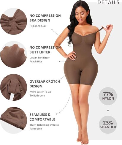 FeelinGirl Shapewear Bodysuit Tummy Control Seamless Sculpting Butt Lifter Body Shaper for Women in Saudi Arabia