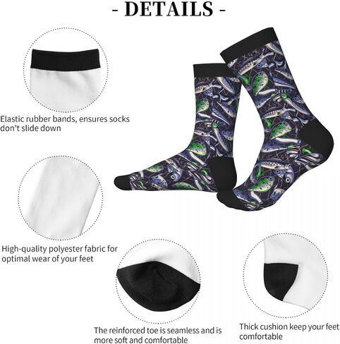 Men Women Casual Cool Cute Crazy Funny Athletic Sport Novelty Graphic Crew Socks in Saudi Arabia