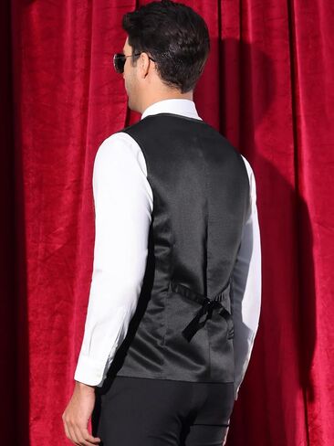 Lars Amadeus Sequin Vest for Men's Double-Breasted Party Disco Nightclub Sleeveless Sparkly Suit Waistcoat in Saudi Arabia