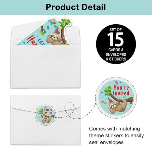 REWIDPARTY Cute Elephant Party Invitations with Envelopes & Stickers（Set of 15） Elephant & Mailbox Shaped Fill-in Invitations Kids Party Invites Cards Party Supplies Favors for Birthday Baby Shower in Kuwait