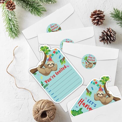 REWIDPARTY Cute Elephant Party Invitations with Envelopes & Stickers（Set of 15） Elephant & Mailbox Shaped Fill-in Invitations Kids Party Invites Cards Party Supplies Favors for Birthday Baby Shower in Kuwait