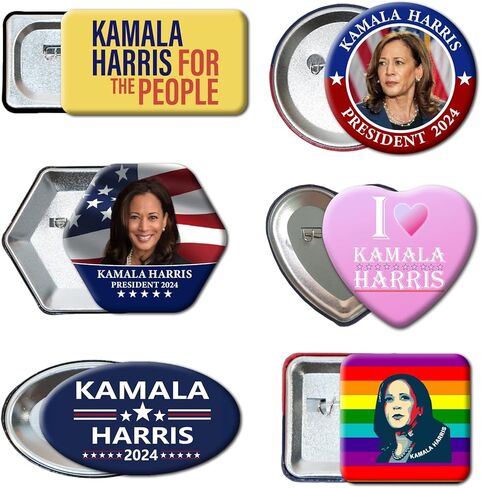 Kamala Harris 2024 for President Pins Button Harris Presidential Election Button Set of 6 Harris 2024 Campaign Button Pins For Men Women Harris Merchandise in Kuwait