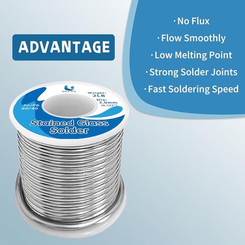 Solder for Stained Glass, 0.2LB Spool, 3.0mm Dia, Sn60/Pb40 (0.2 Pound) in Saudi Arabia