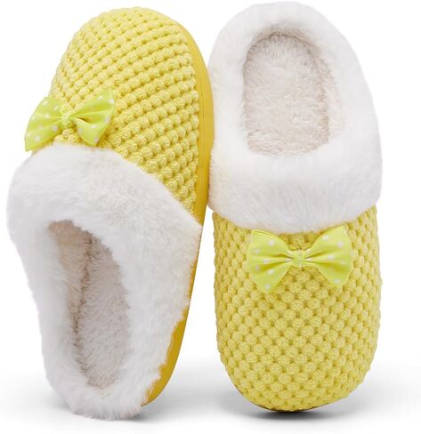 Kids Toddler Girls Slippers Memory Foam Comfort Wool-Like Plush Fleece Lined Winter House Shoes for Indoor in Saudi Arabia