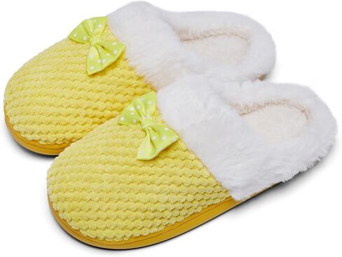 Kids Toddler Girls Slippers Memory Foam Comfort Wool-Like Plush Fleece Lined Winter House Shoes for Indoor in Saudi Arabia