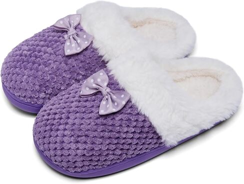 Kids Toddler Girls Slippers Memory Foam Comfort Wool-Like Plush Fleece Lined Winter House Shoes for Indoor in Saudi Arabia