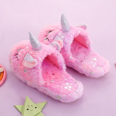 WAFUNNE Kids Unicorn Slippers for Boys Girls Fluffy House Slippers Indoor in Saudi Arabia