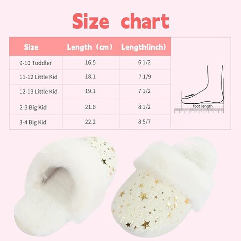 Girls Fluffy Slippers Soft Plush Slip-on House Slippers with Memory Foam Cute Faux Fur Fuzzy House Shoes for Indoor in Saudi Arabia