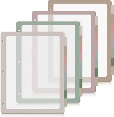 4 Set 8 Tab Binder Dividers for 3 Ring 8.5 x 11 Inch Plastic Binder Dividers with Tabs Multicolor Letter Size Page Dividers 3 Hole Punch Clear File Organizer for School(Morandi Color) in Saudi Arabia